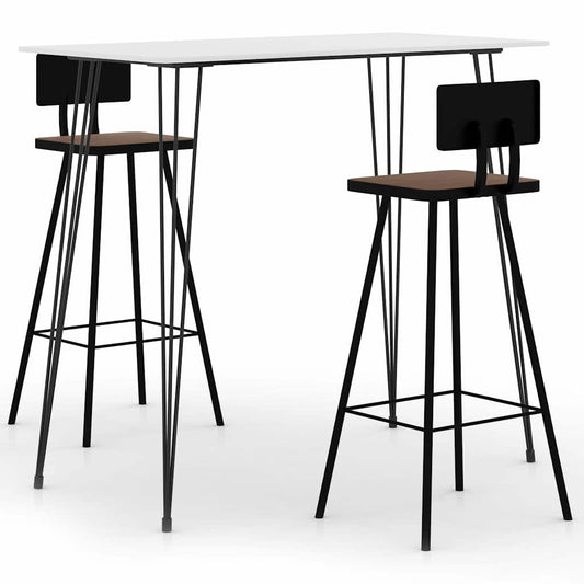 vidaXL 3 Piece Bar Set White