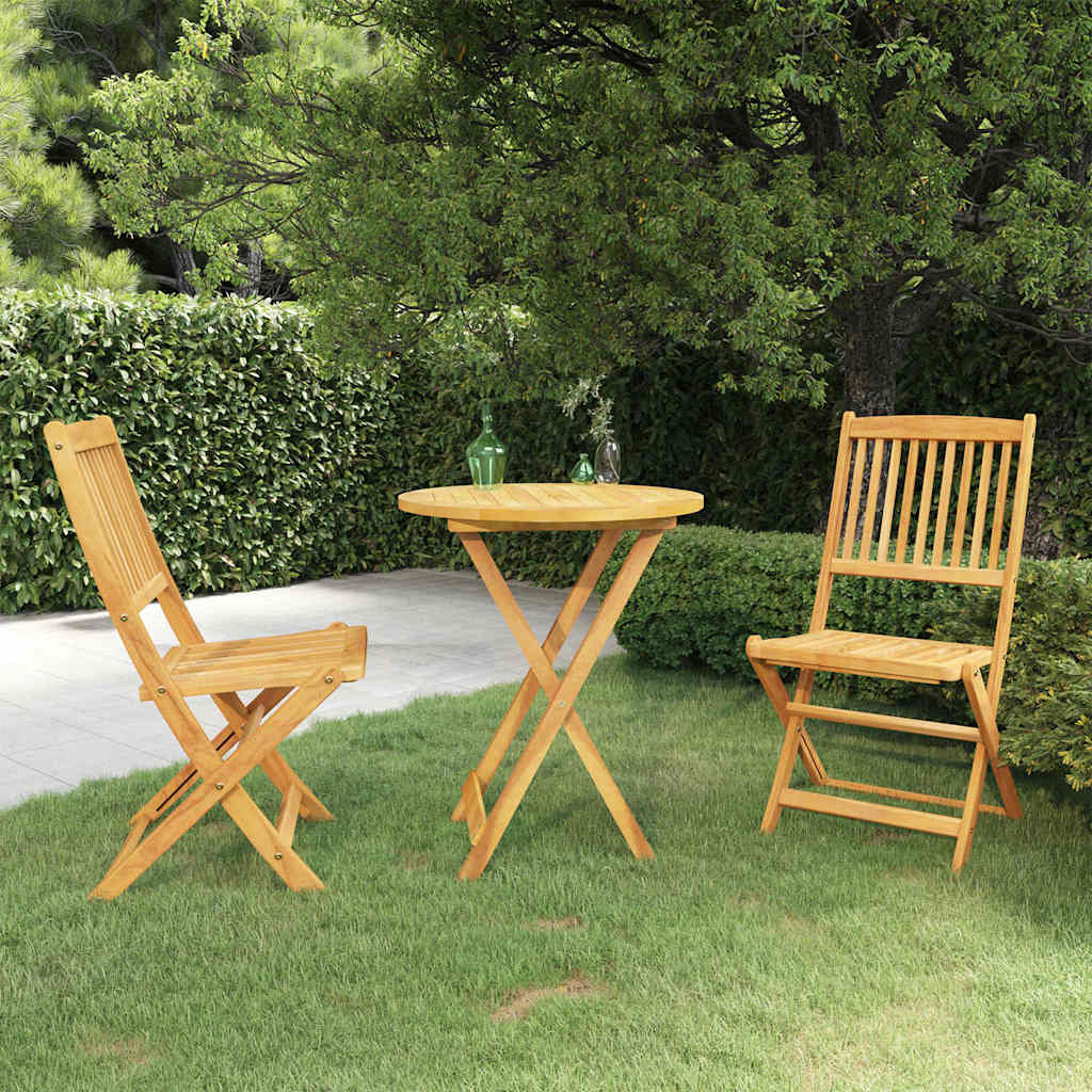vidaXL 3 Piece Folding Garden Dining Set Solid Acacia Wood