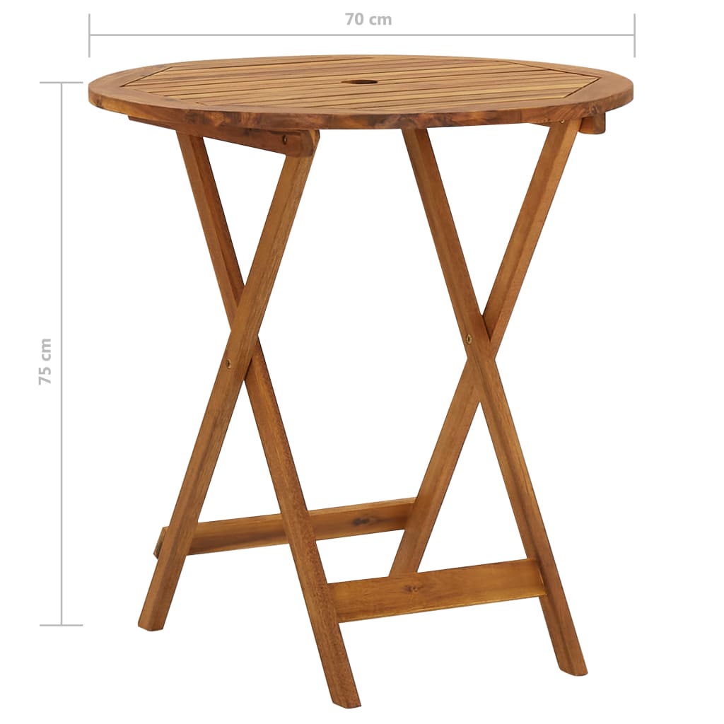 vidaXL Garden Dining Set | Brown | Solid acacia wood | Compact |  Foldable