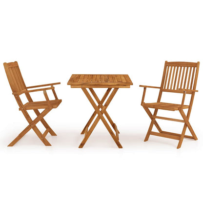 vidaXL Garden Dining Set | Wooden Brown | Solid Acacia wood | Compact | Foldable