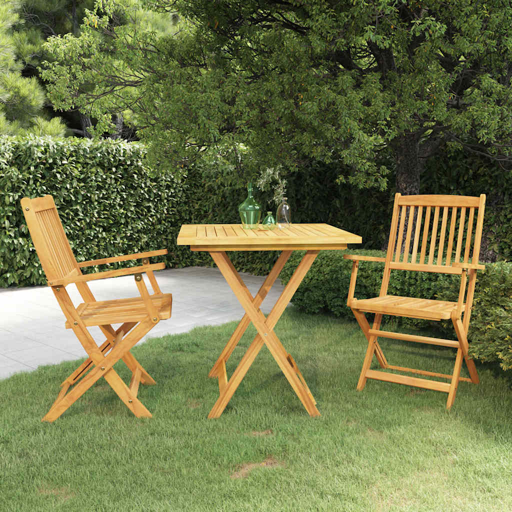 vidaXL Garden Dining Set | Wooden Brown | Solid Acacia wood | Compact | Foldable