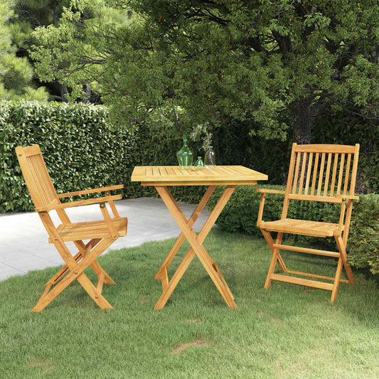 vidaXL Garden Dining Set | Wooden Brown | Solid Acacia wood | Compact | Foldable