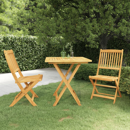 vidaXL Garden Dining Set | Natural Wood | Solid Acacia Wood | Compact | Foldable