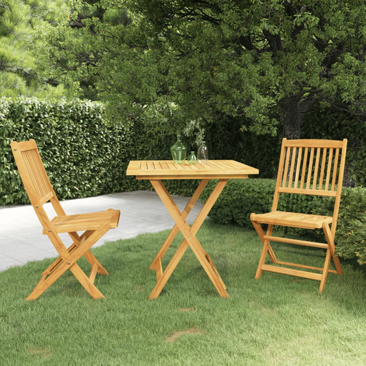 vidaXL Garden Dining Set | Natural Wood | Solid Acacia Wood | Compact | Foldable