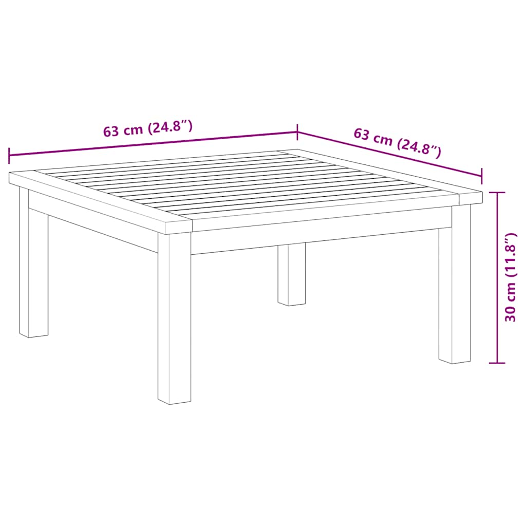vidaXL Garden Lounge Table | Brown | Solid Acacia Wood | Medium | Modular