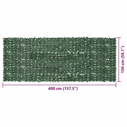 vidaXL Balcony Screen with Dark Green Leaves 400x150 cm
