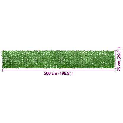 vidaXL Balcony Screen with Green Leaves 500x75 cm