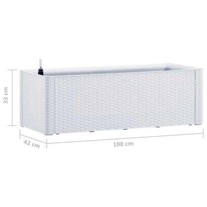 vidaXL Garden Raised Bed with Self Watering System White 100x43x33 cm