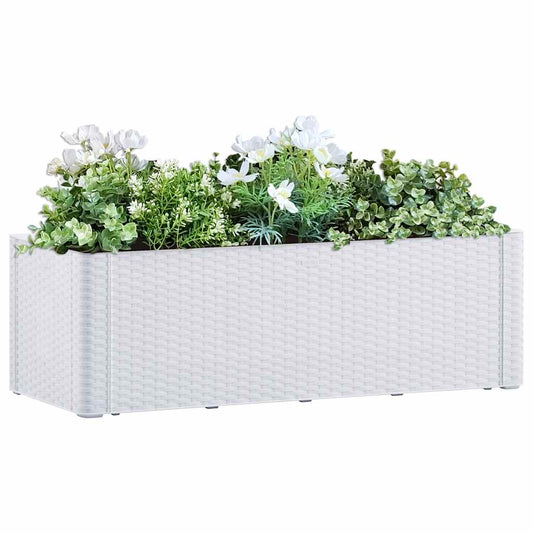 vidaXL Garden Raised Bed with Self Watering System White 100x43x33 cm