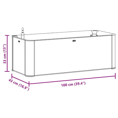 vidaXL Garden Raised Bed with Self Watering System Mocha 100x43x33 cm