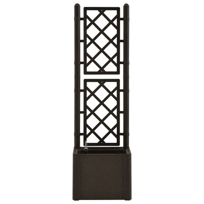 vidaXL Garden Raised Bed with Trellis and Self Watering System Mocha