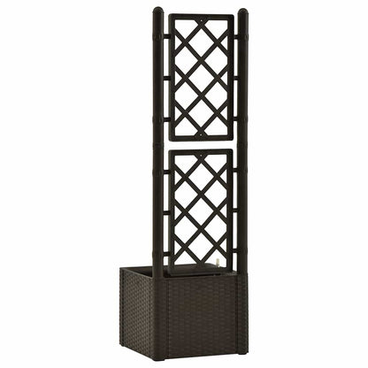 vidaXL Garden Raised Bed with Trellis and Self Watering System Mocha