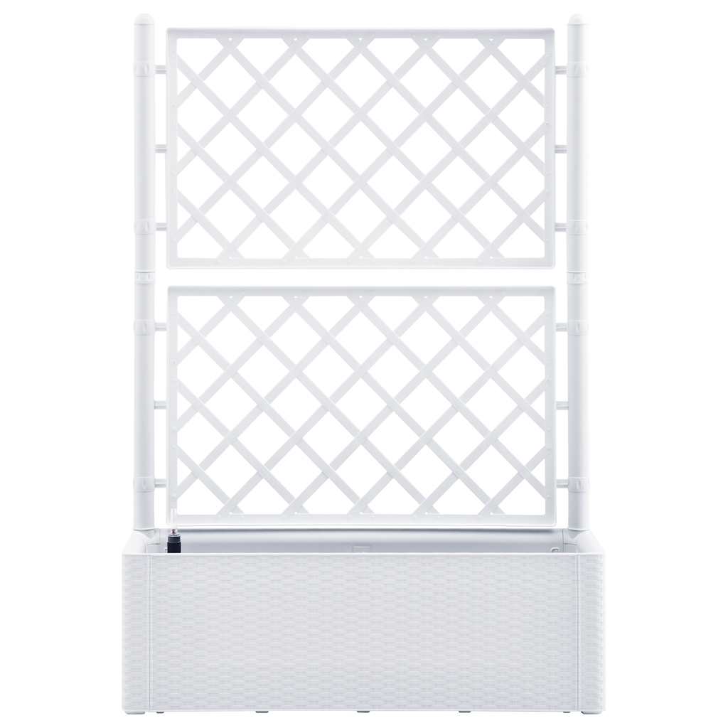 vidaXL Garden Raised Bed with Trellis and Self Watering System White