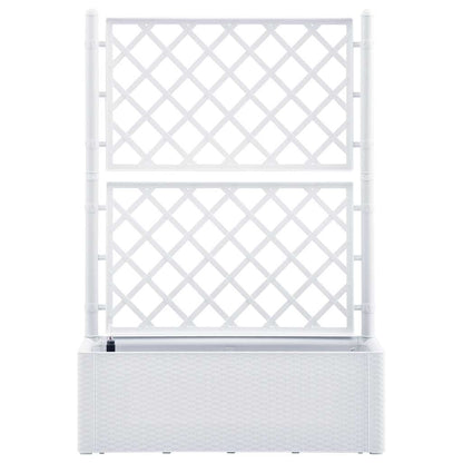 vidaXL Garden Raised Bed with Trellis and Self Watering System White