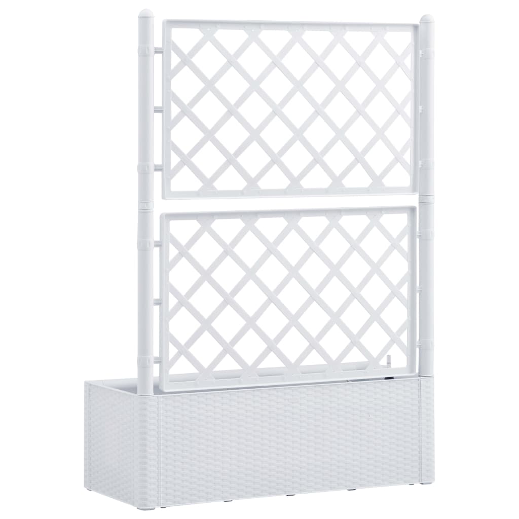vidaXL Garden Raised Bed with Trellis and Self Watering System White