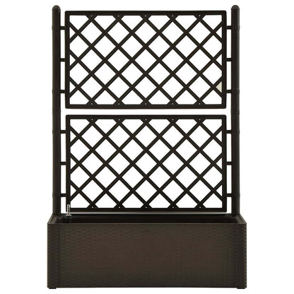 vidaXL Garden Raised Bed with Trellis and Self Watering System Mocha