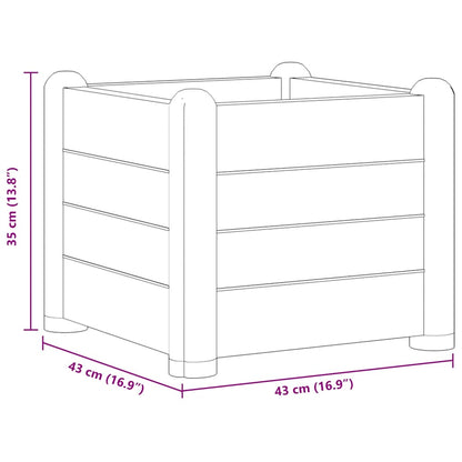 vidaXL Garden Raised Bed PP Anthracite 43x43x35 cm