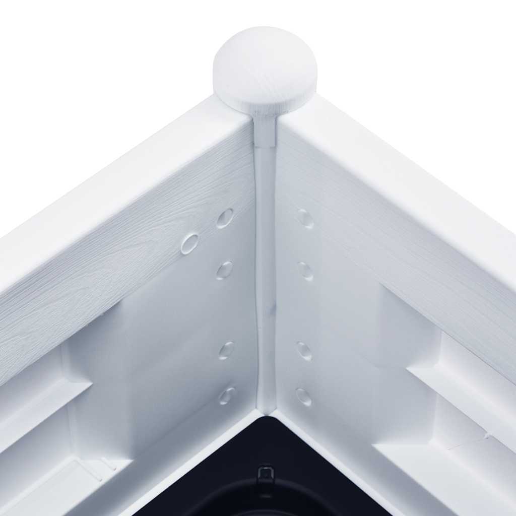 vidaXL Garden Raised Bed PP White 100x43x35 cm