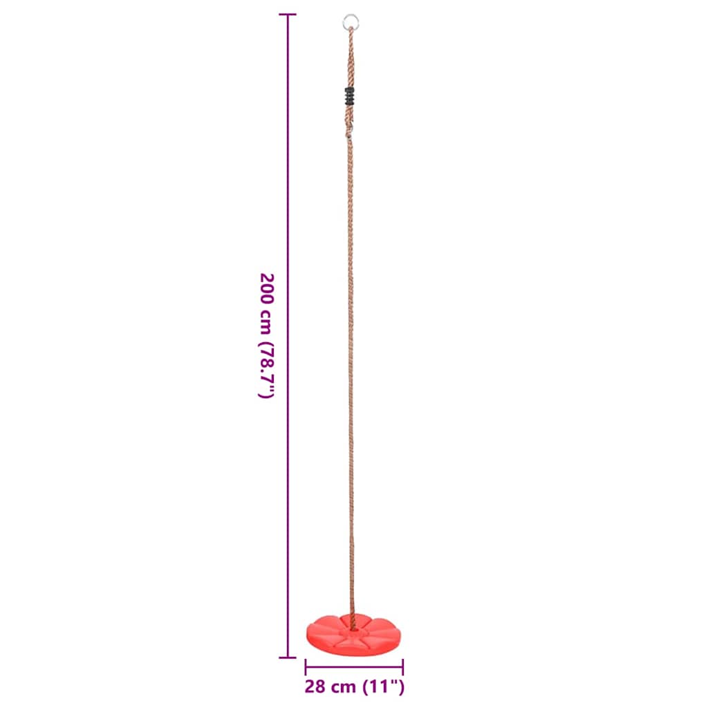 vidaXL Plate Swing 200 cm Red
