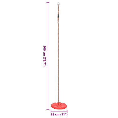 vidaXL Plate Swing 200 cm Red
