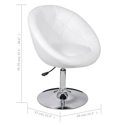 vidaXL Bar Stools 2 pcs White Faux Leather