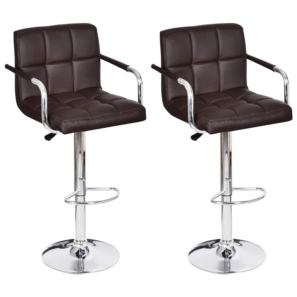 vidaXL Bar Stools 2 pcs Brown Faux Leather