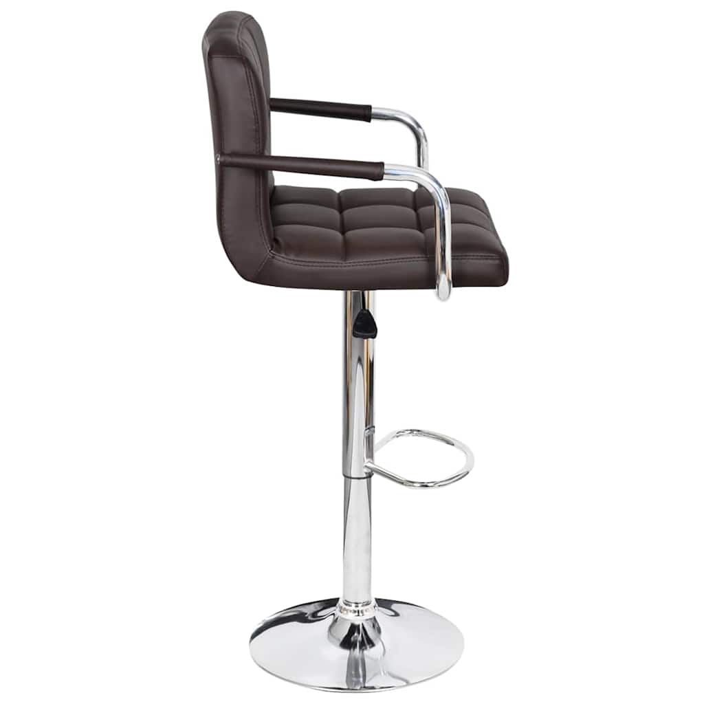 vidaXL Bar Stools 2 pcs Brown Faux Leather