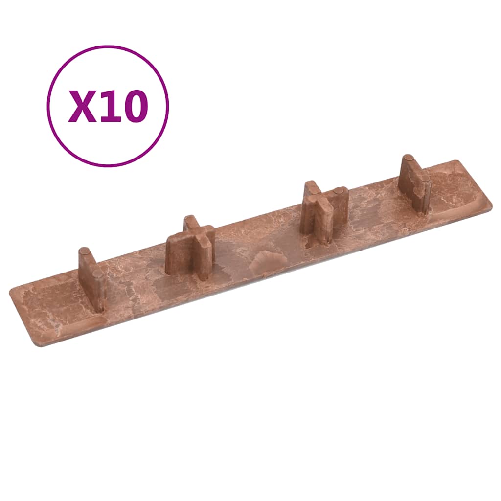 vidaXL Decking End Caps 10 pcs Brown Plastic
