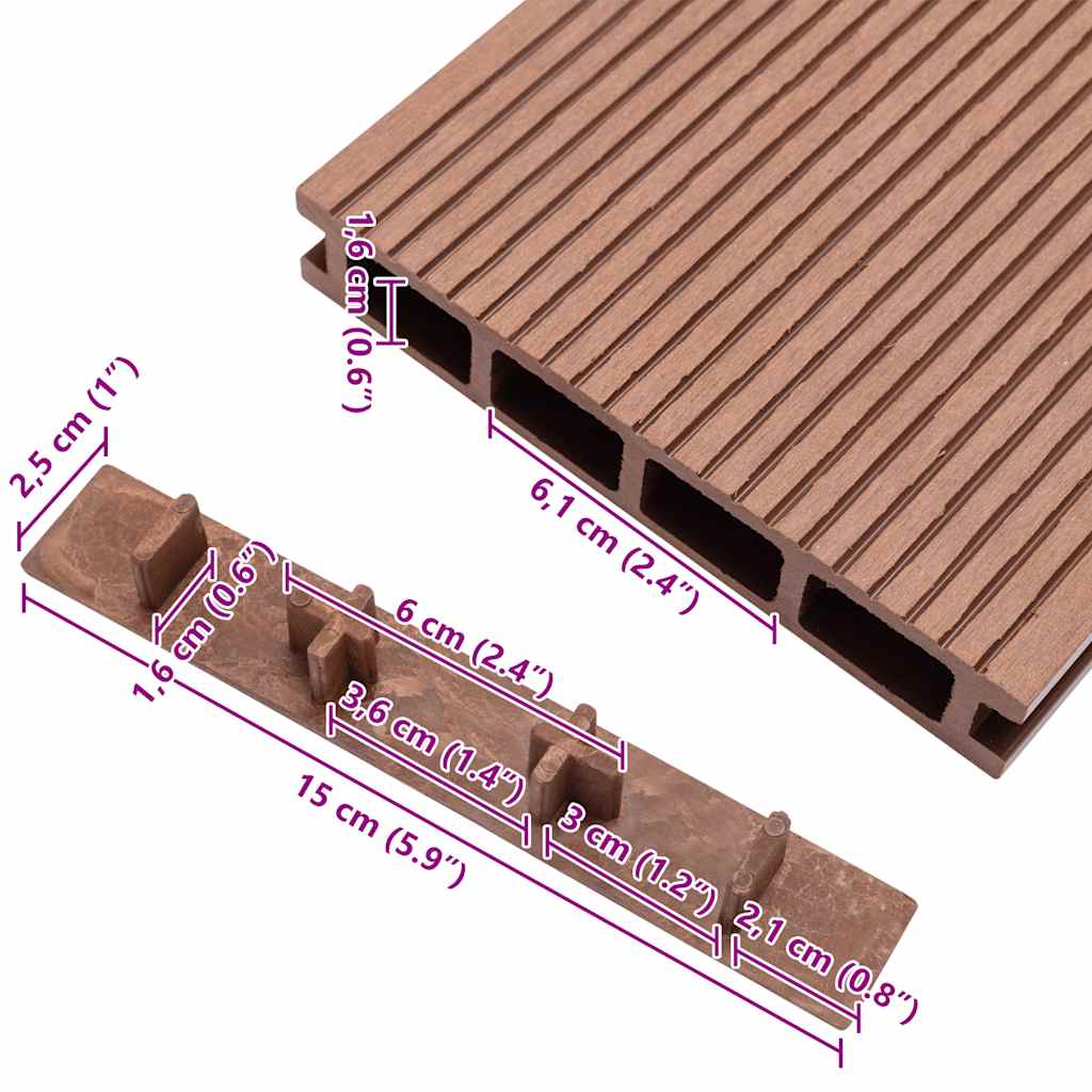 vidaXL Decking End Caps 10 pcs Brown Plastic