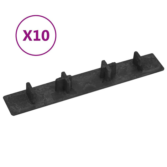 149003 vidaXL Decking End Caps 10 pcs Black Plastic