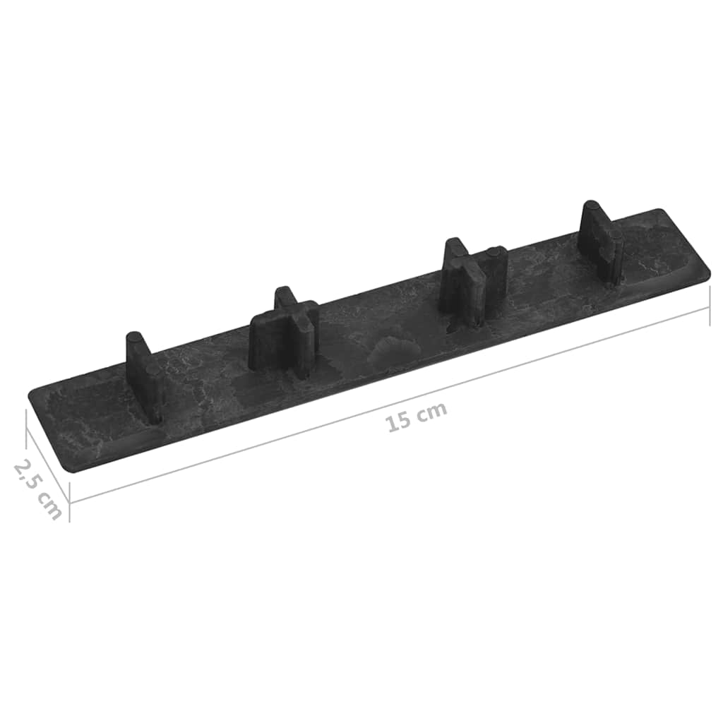 vidaXL Decking End Caps 10 pcs Black Plastic
