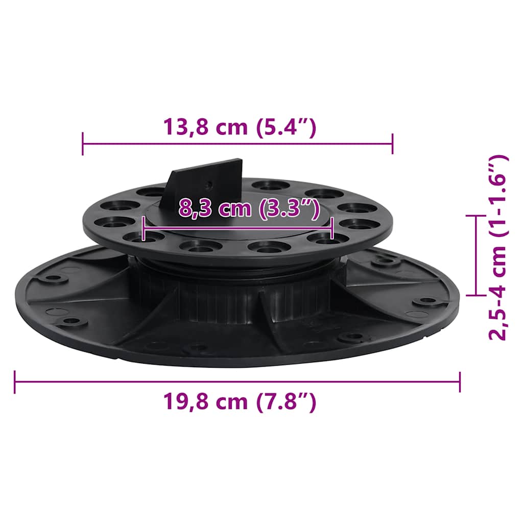 vidaXL Adjustable Feet for Decking 10 pcs 25-40 mm