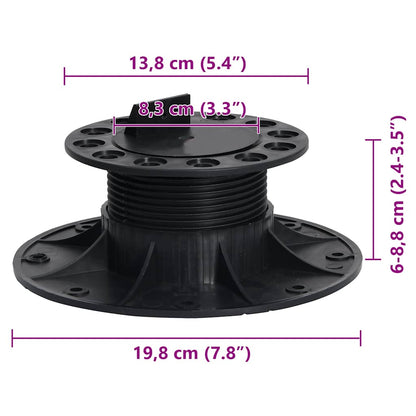 vidaXL Adjustable Feet for Decking 10 pcs 60-88 mm