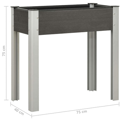 149010 vidaXL Garden Raised Bed 75x40x75 cm WPC Grey