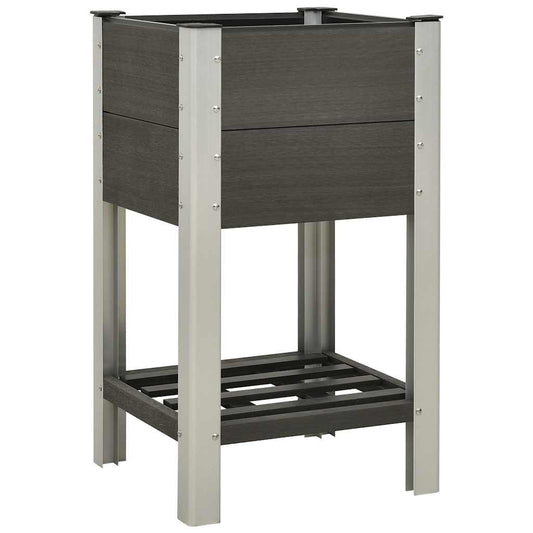 149013 vidaXL Garden Raised Bed with Shelf 50x50x90 cm WPC Grey