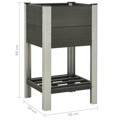 149013 vidaXL Garden Raised Bed with Shelf 50x50x90 cm WPC Grey