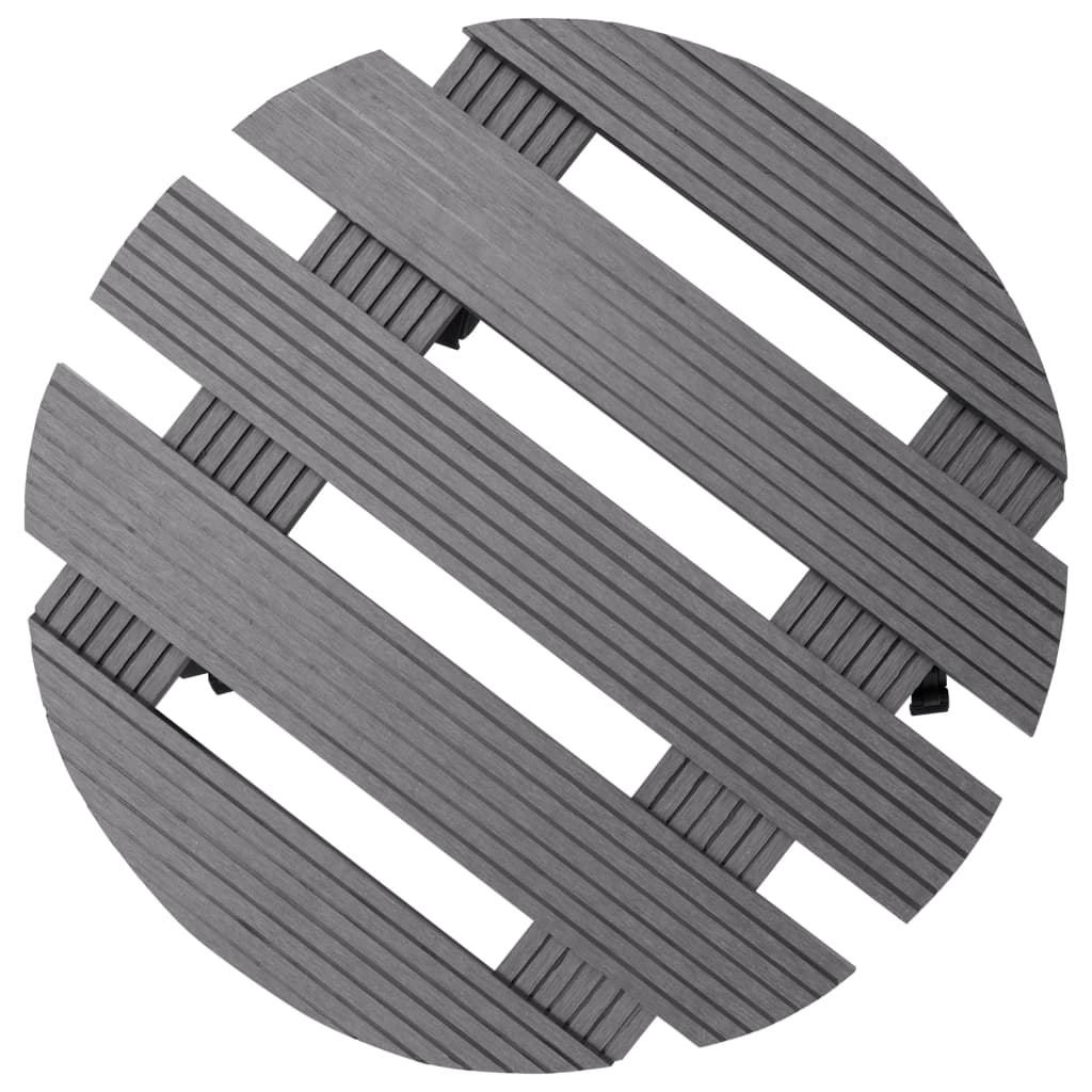 vidaXL Plant Trolleys 2 pcs Grey Ø30x7.5 cm WPC