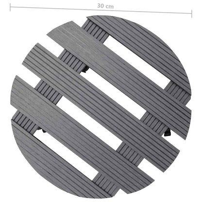149032 vidaXL Plant Trolleys 2 pcs Grey Ø30x7,5 cm WPC