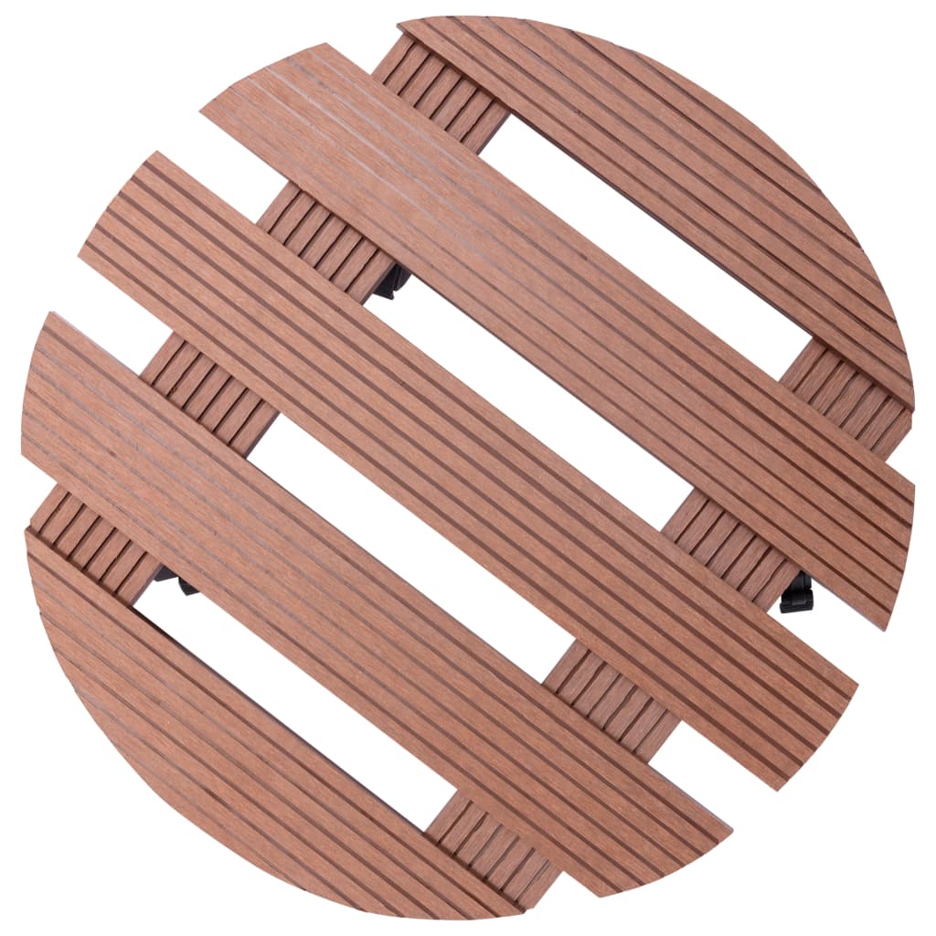 vidaXL Plant Trolleys 2 pcs Brown Ø30x7.5 cm WPC