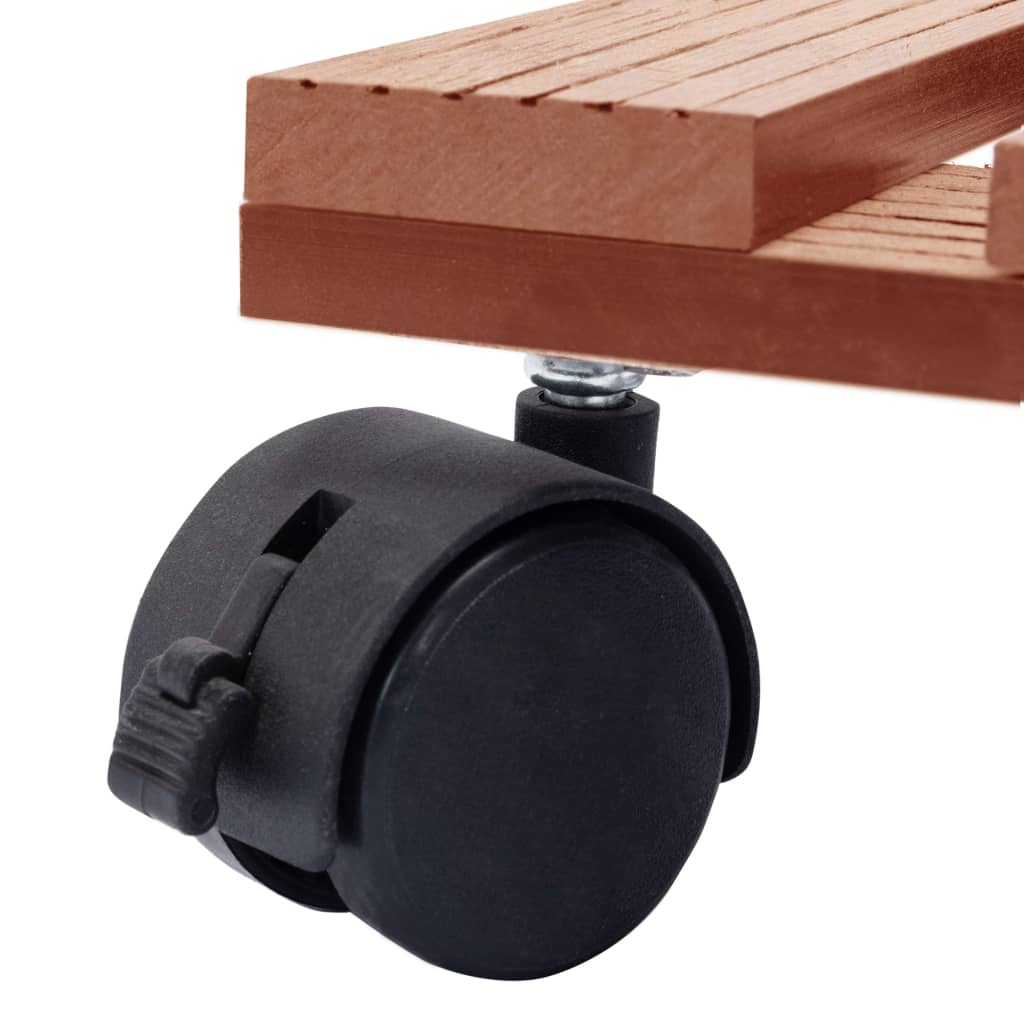 vidaXL Plant Trolleys 2 pcs Brown 30x30x7.5 cm WPC