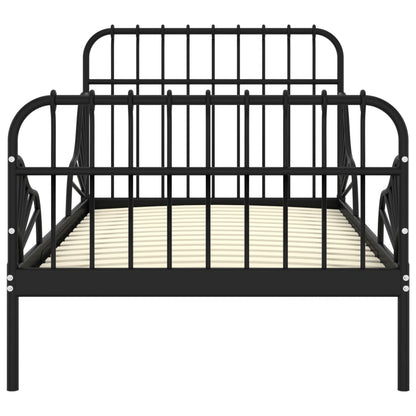 vidaXL Extendable Bed Frame | Black | Powder-coated metal | Single | Extendable