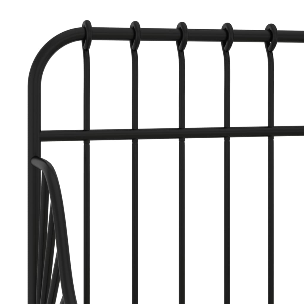 vidaXL Extendable Bed Frame | Black | Powder-coated metal | Single | Extendable