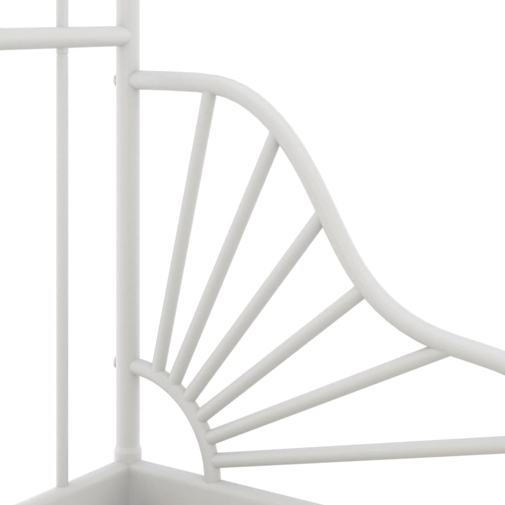 vidaXL Extendable Bed Frame | White | Powder-coated metal | Single