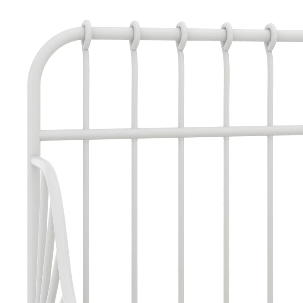 vidaXL Extendable Bed Frame | White | Powder-coated metal | Single