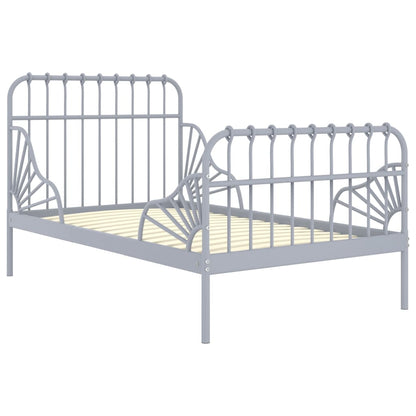 vidaXL Extendable Bed Frame without Mattress Grey Metal 80x130/200 cm