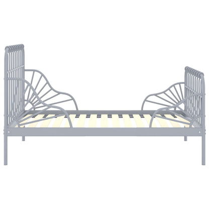 vidaXL Extendable Bed Frame without Mattress Grey Metal 80x130/200 cm