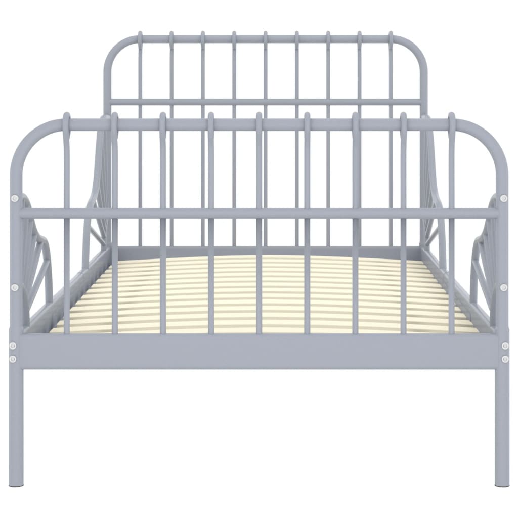 vidaXL Extendable Bed Frame without Mattress Grey Metal 80x130/200 cm