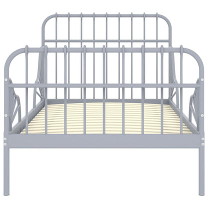 vidaXL Extendable Bed Frame without Mattress Grey Metal 80x130/200 cm