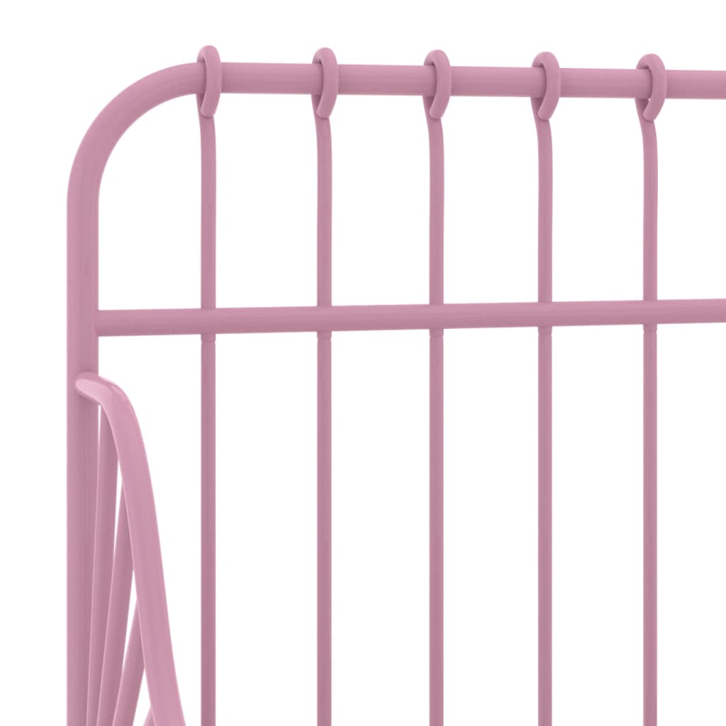 vidaXL Extendable Bed Frame | Pink | Powder-coated metal | Single | Extendable
