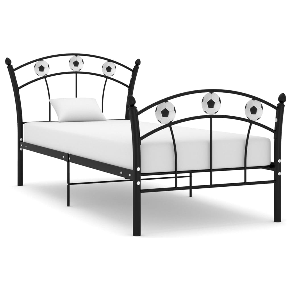 vidaXL Bed Frame | Black | Powder-coated metal | Single | Durable | Bed Frame